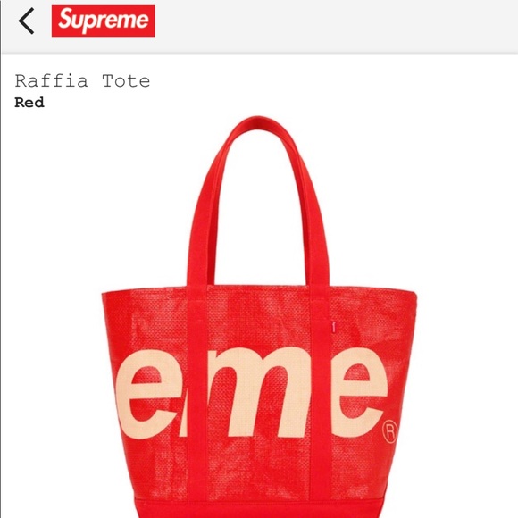 supreme raffia tote purple